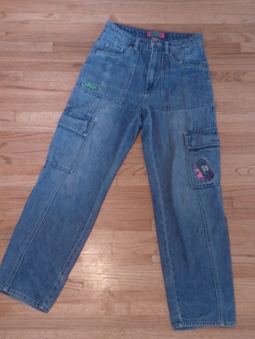 Empyre High Waisted Jeans Retro 90s Phone Patch Vintage